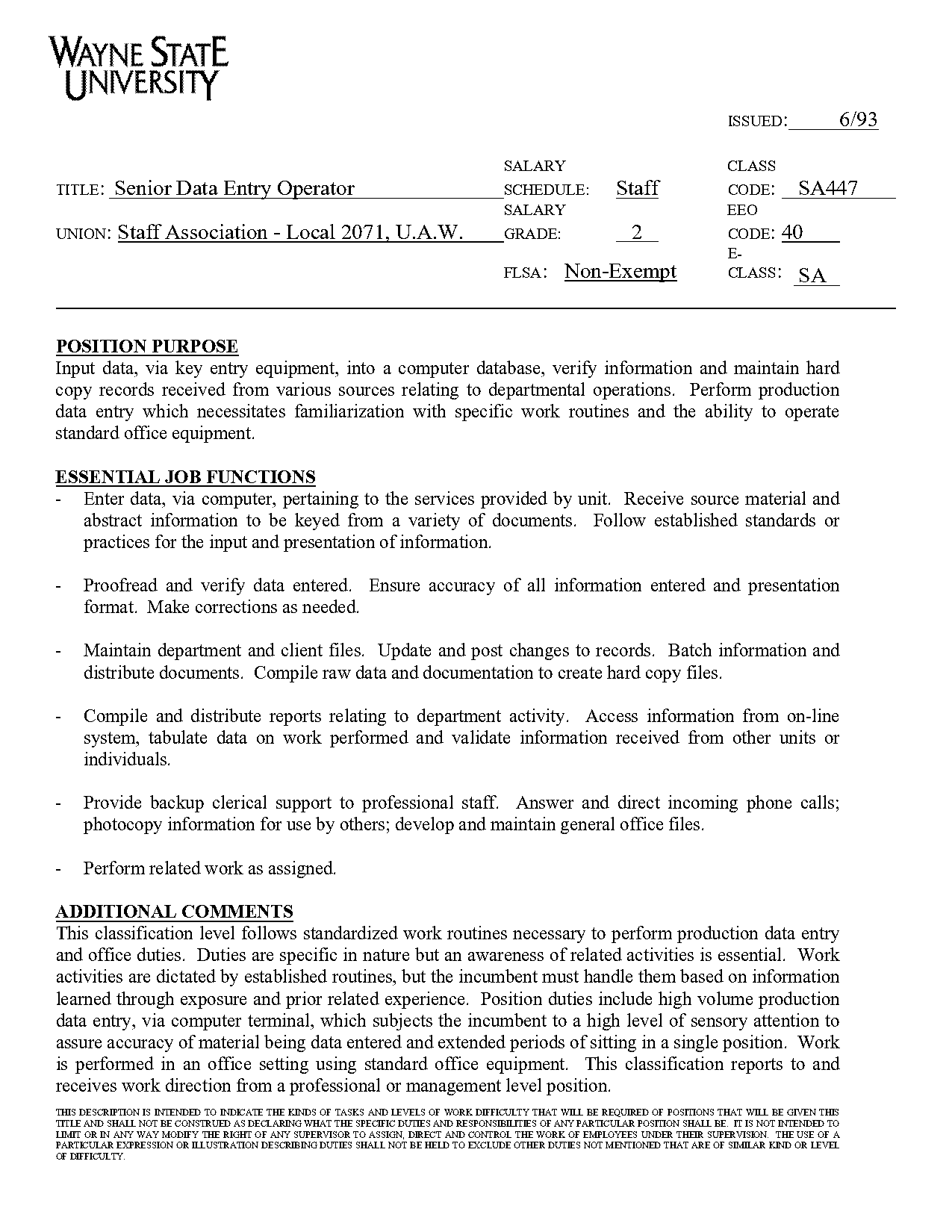 data entry specialist job description for resume